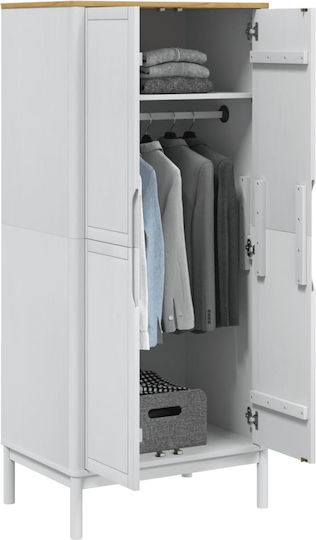 Double Door Wardrobe White 77x53x171cm