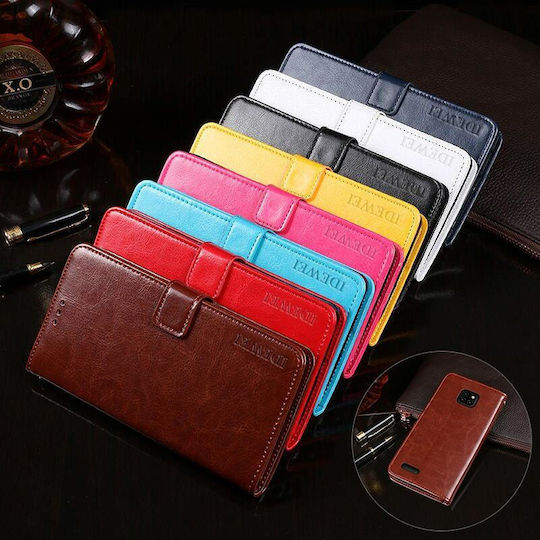 Ulefone Note 7 Idewei Crazy Horse Texture Horizontal Flip Leather Case Holder & Card Slots & Wallet Rose Red