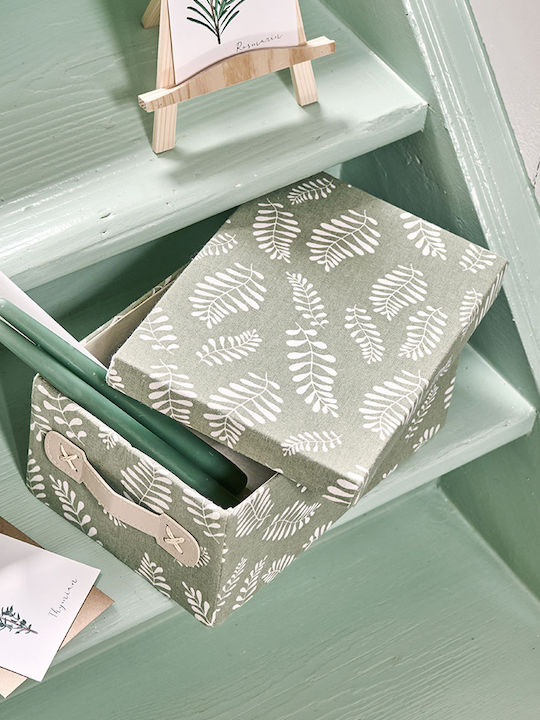 Fabric Storage Box with Lid Green 36x26x16.5cm 1pcs