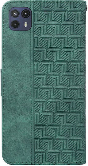 Motorola Moto G50 5G Geometric Embossed Leather Phone Case Green