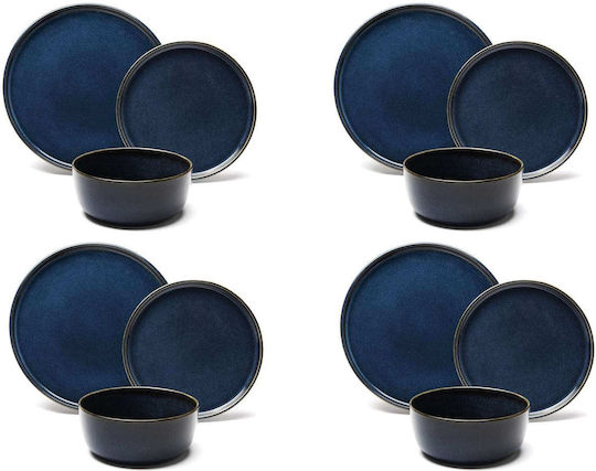 Excelsa Blue Ceramic Dinnerware Set 12pcs