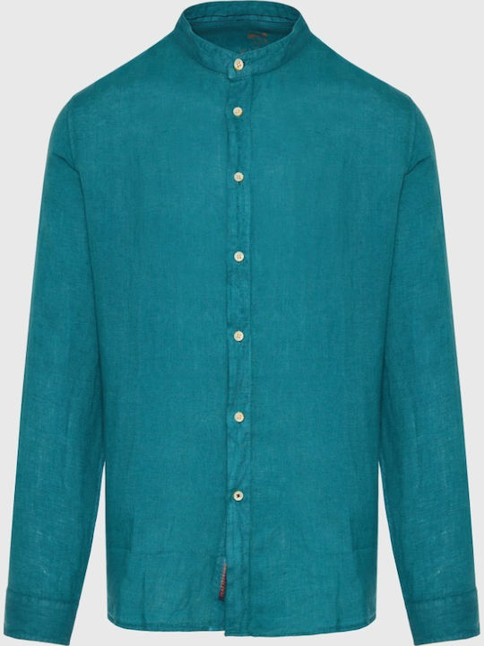 Long-sleeved Linen Shirt Deep Teal