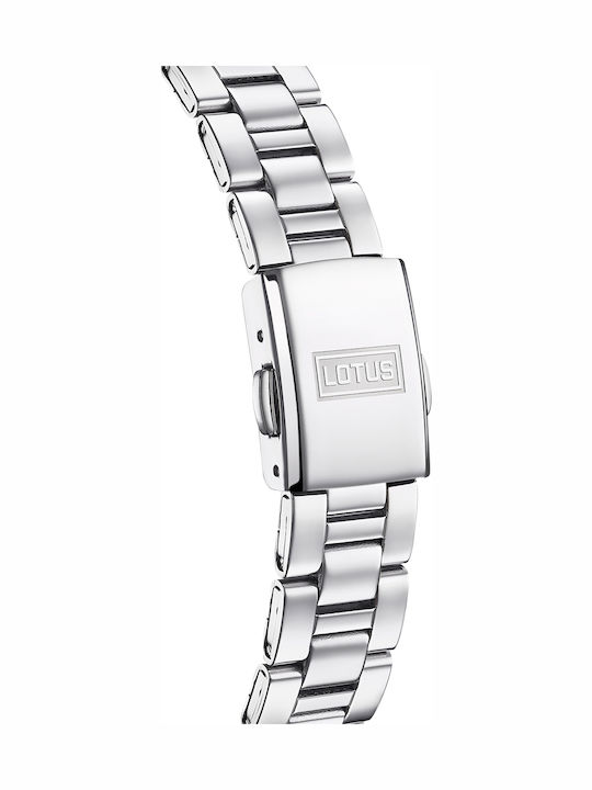 Lotus Watches Γυναικείο Ρολόι Μπαταρίας με Ασημί Μεταλλικό Μπρασελέ