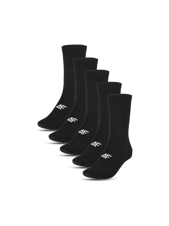 4F Athletic Socks Black 5 Pairs