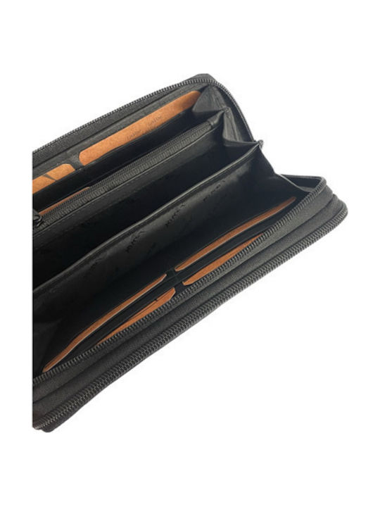 Large Leather Women's Wallet with RFID Black