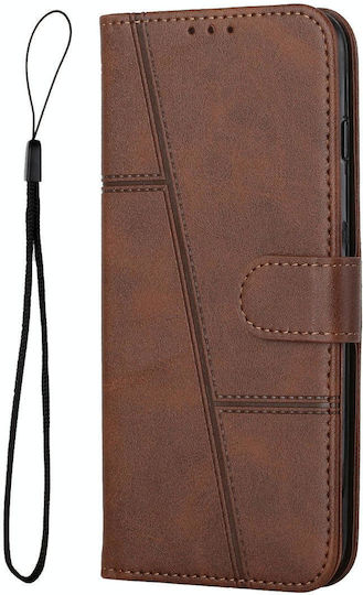 Husă de telefon din piele cu textură de vițel cusută pentru Motorola Edge 30 Neo Edge 30 Lite, maro