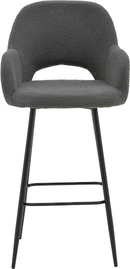Табуретка Бар с гръбнак Текстил Renish Сив 51x57x114бр