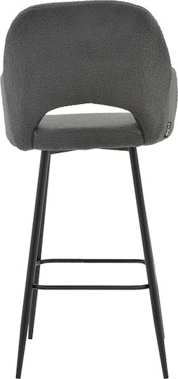 Табуретка Бар с гръбнак Текстил Renish Сив 51x57x114бр