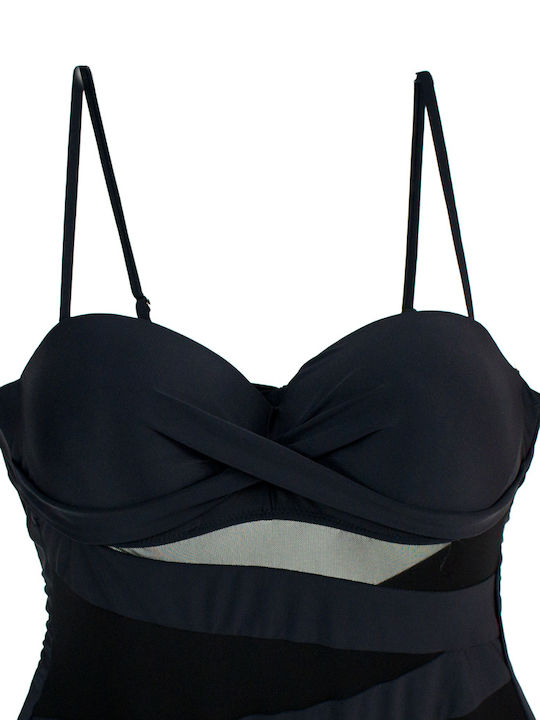Bonito Swimsuit with Mesh Black