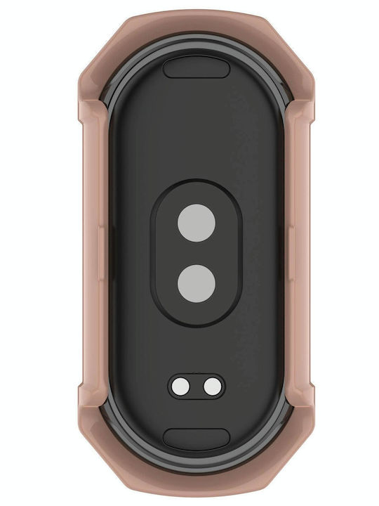 Xiaomi Mi Band 8 Pc + Tempered Glass Integrated Protective Watch Case Pink