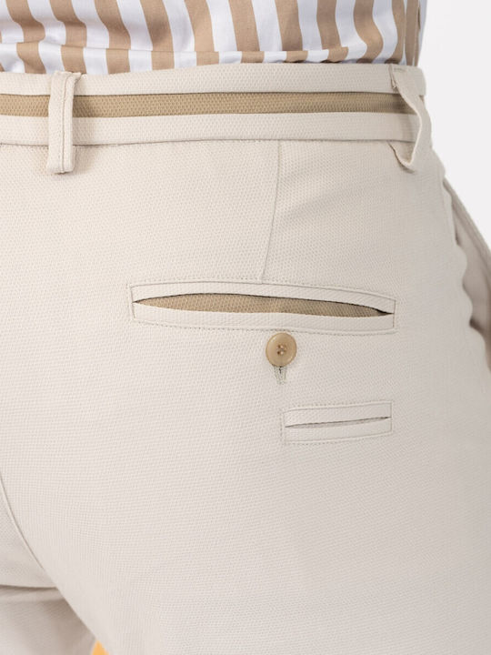 Trousers Elastic in Regular Fit White