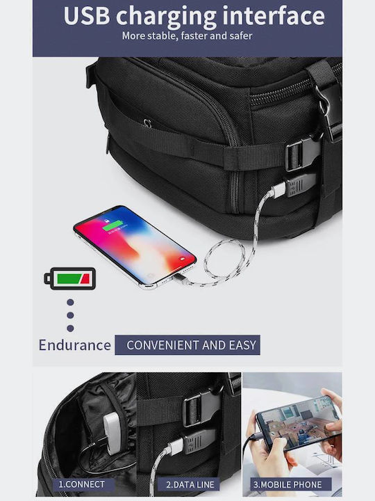 Ozuko Backpack Αδιάβροχο 42.5lt Μαύρο