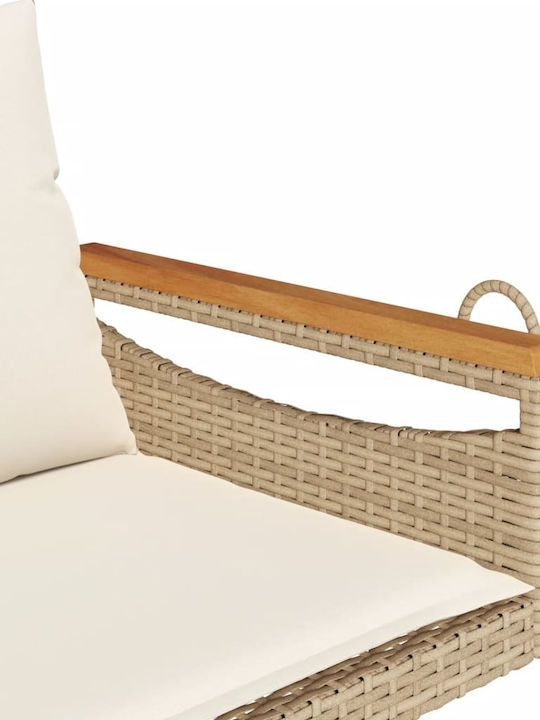Rattan Swing Beige with 110kg Maximum Weight Capacity L109xW62xH40cm