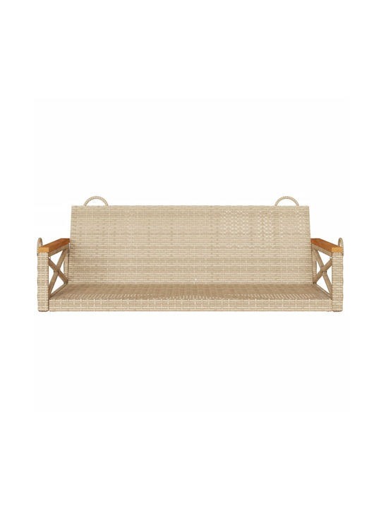 Rattan Swing Beige with 110kg Maximum Weight Capacity L109xW62xH40cm