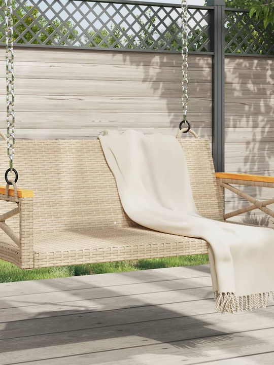 Rattan Swing Beige with 110kg Maximum Weight Capacity L109xW62xH40cm