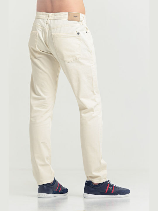 Pepe Jeans Stanley Men's Jeans Pants Stretch in Slim Fit Cream