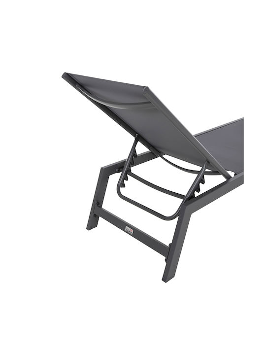 Șezlong Aluminiu cu Pernă Gri 191.5x60x89.5cm