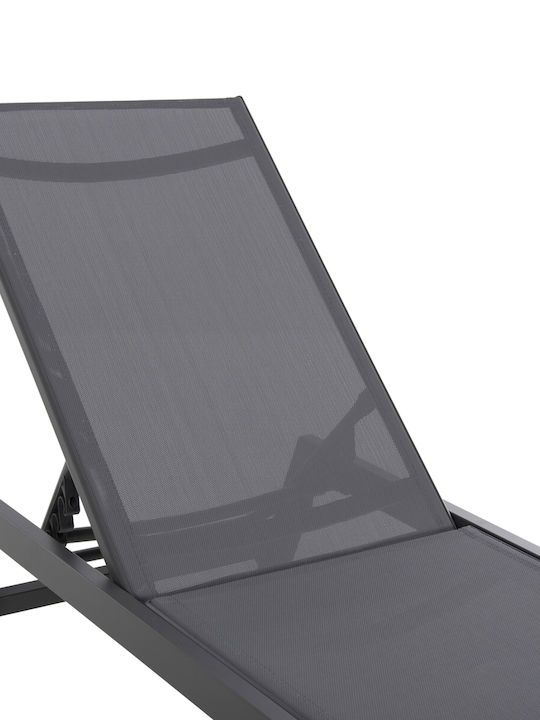 Șezlong Aluminiu cu Pernă Gri 191.5x60x89.5cm