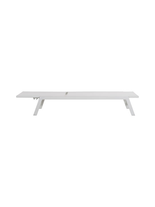 Deckchair Aluminum with Cushion White 191.5x60x89.5cm.