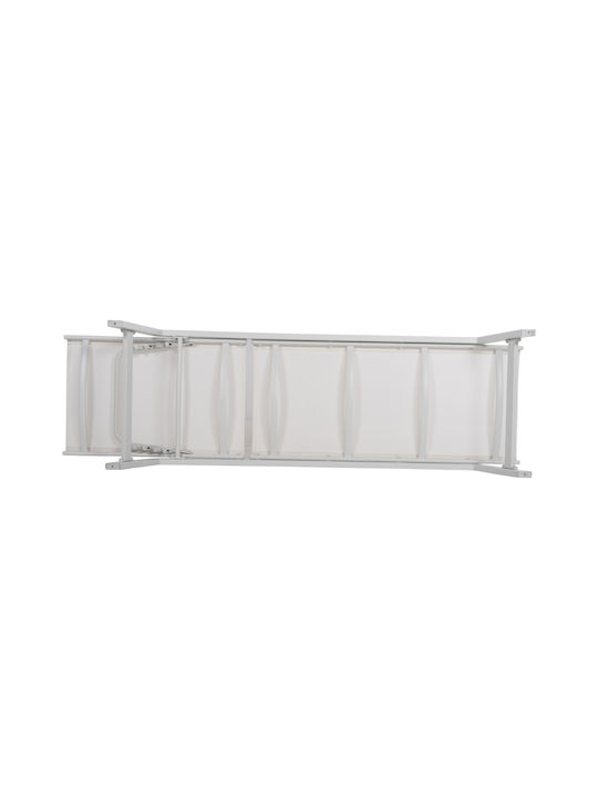 Deckchair Aluminum with Cushion White 191.5x60x89.5cm.