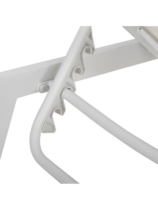 Deckchair Aluminum with Cushion White 191.5x60x89.5cm.