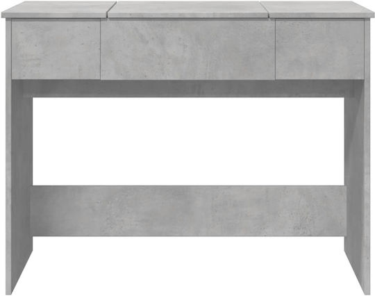 Bodenstehende Schminktisch Schlafzimmer Holz Grau mit Spiegel 100x45x76cm