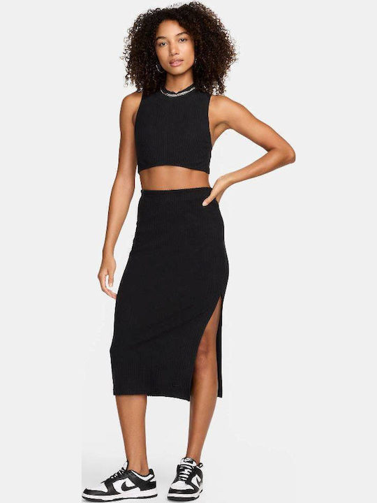 Sportswear Γυναικείο Αθλητικό Crop Top Αμάνικο Black