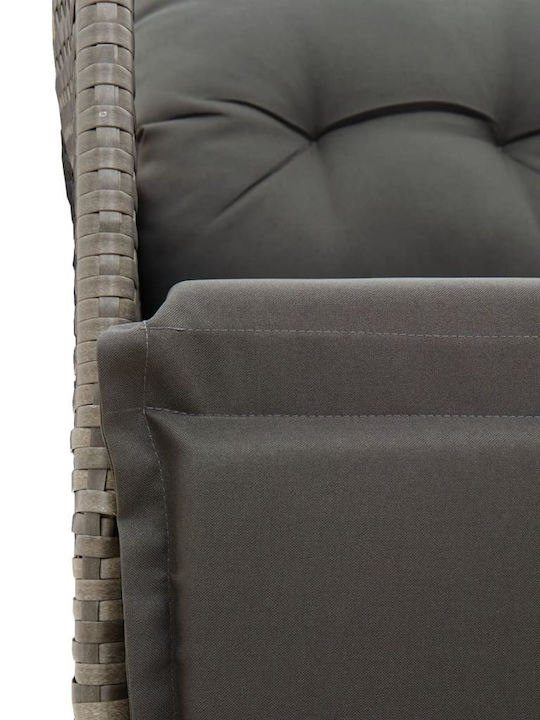 Scaun de exterior Rattan Gri cu pernă 49x50.5cm