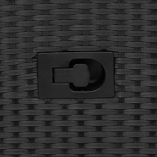 Fotoliu de exterior Rattan Black cu pernă 2buc 49x50.5x85cm