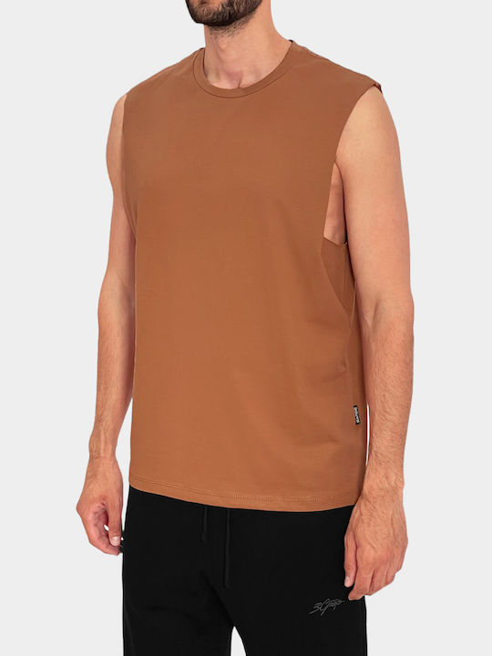 3Guys Men's Sleeveless Blouse Camel