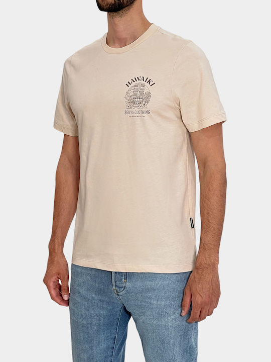 3Guys T-shirt Light Beige