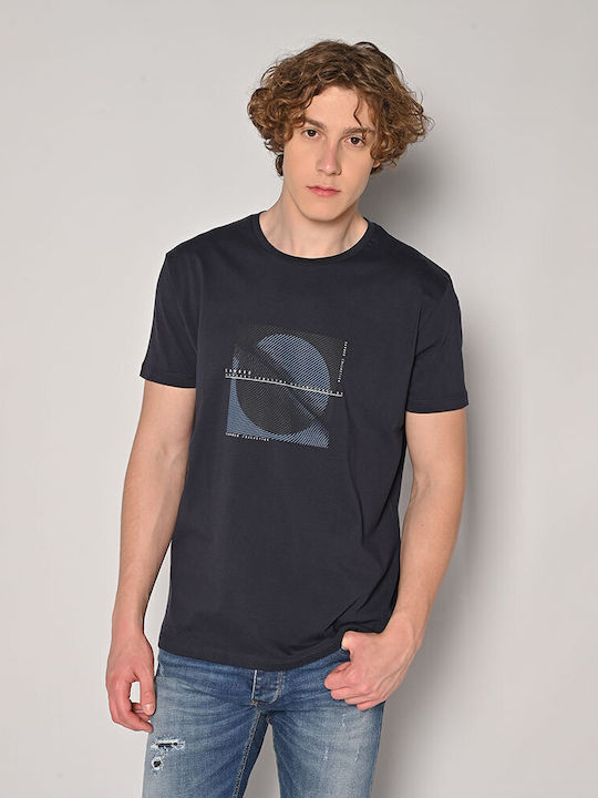 Brokers Jeans Herren T-Shirt Kurzarm Blau