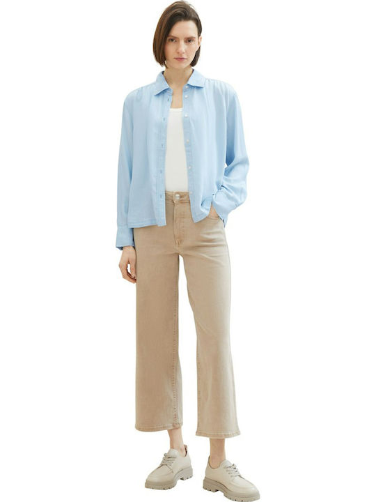 Дълъг ръкав Женска Дънково Риза Light Stone Blue Denim