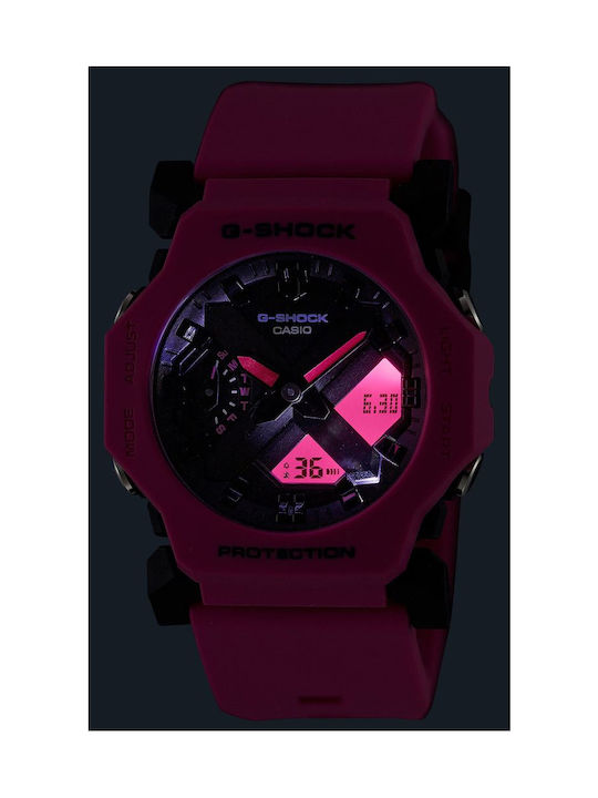 Casio Watch Battery with Pink Rubber Strap