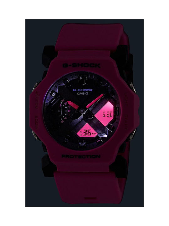 Casio Digital Watch Battery with Pink Rubber Strap