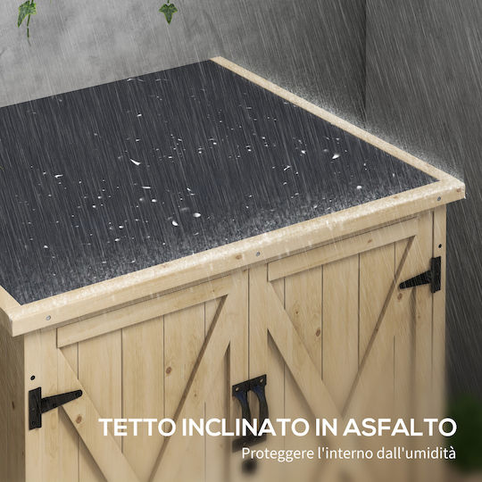 Δίφυλλη Ντουλάπα Ξύλινη με 1 Ράφι 77.5x77.5x90εκ.