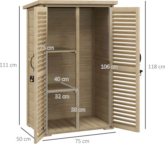 Dulap cu două uși Lemn cu 2 Rafturi 75x50x111cm