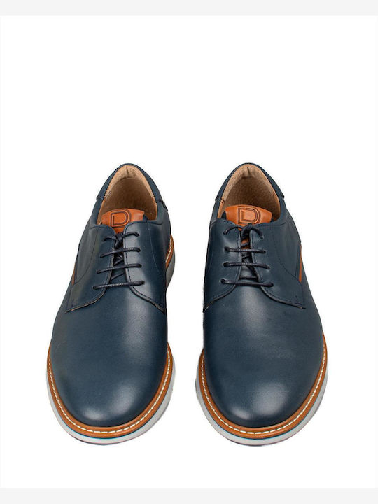 Leder Herren Freizeitschuhe Blau