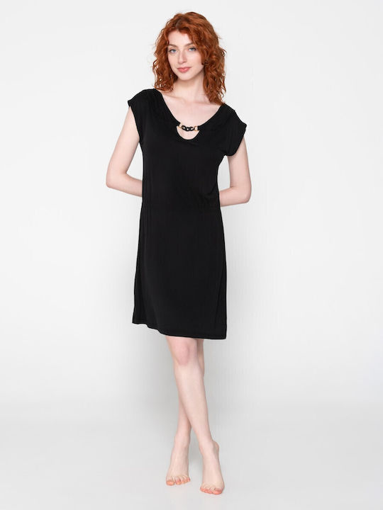 Luna Damen Mini Kleid Strand Black