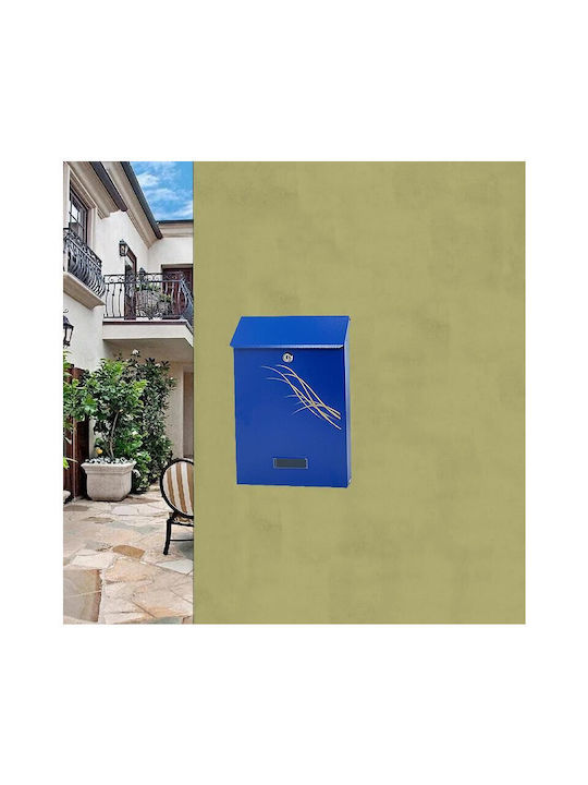 Damech Cutie Poștală pentru Exterior Inox în Culoarea Albastru 25x6.5x35.5cm