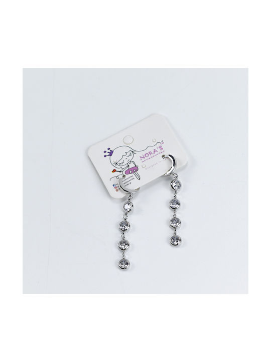 Hanging Round Crystal Stainless Steel Earrings