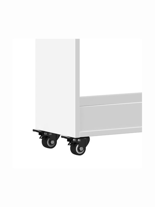 vidaXL Wooden Kitchen Trolley 3 Tiers White 60x22x79cm