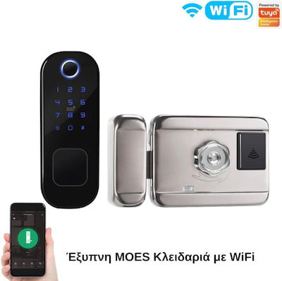 Moes WDL-R5-2 Smart Boxed Lock Wifi pentru deblocare uși metalice/lemnoase cu amprentă, cod PIN, cheie, aplicație și card