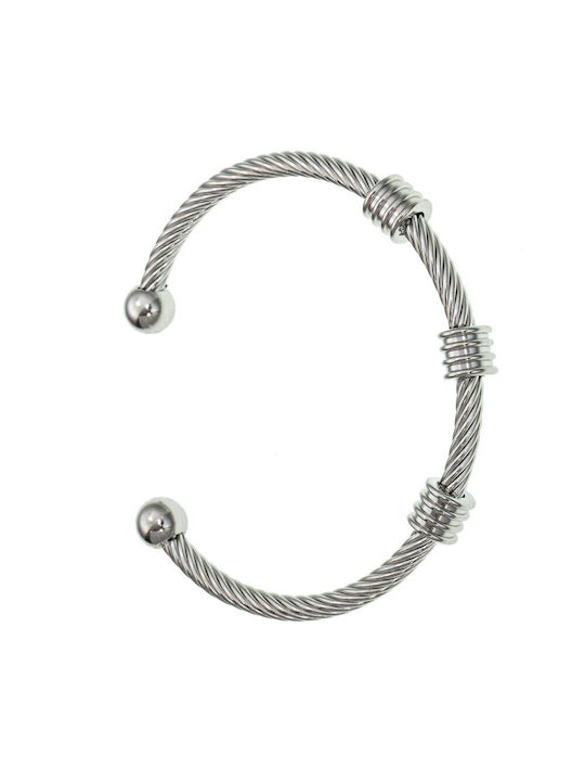 Steel Bracelet Handcuff Design 2305018 Silver Silver