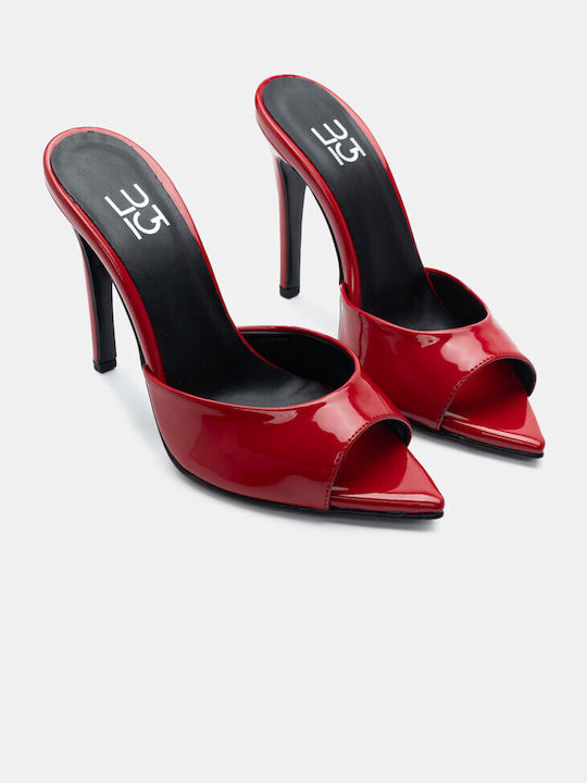 Luigi Heel Mules Red