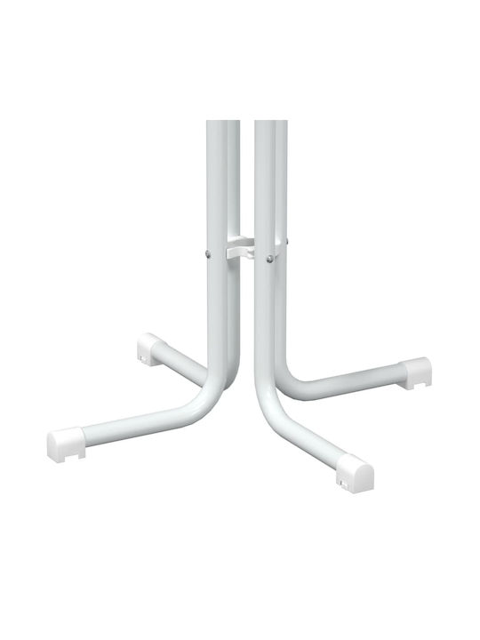 Round Table Bar Collapsible Wooden with Metal Frame White 60x60x110cm
