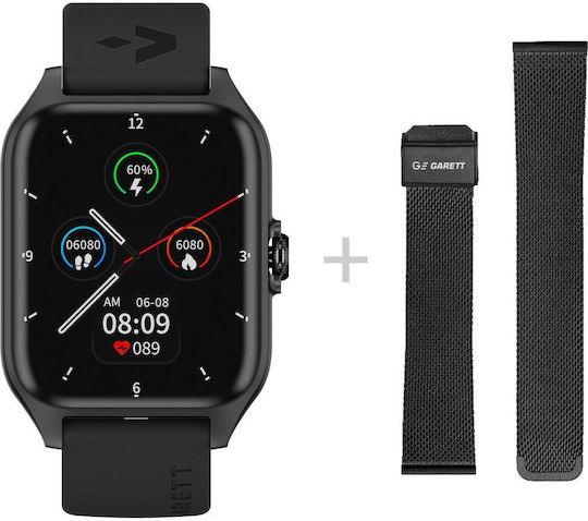Garett Activity 2 Smartwatch με Παλμογράφο (Μαύρο)