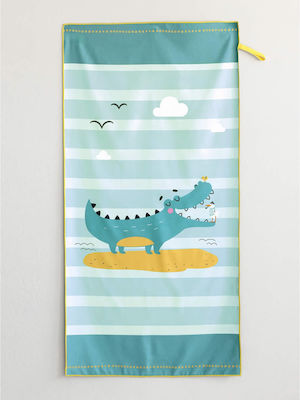 Kids Beach Towel Croco Friends Turqoise Nima 70x140cm Microfiber