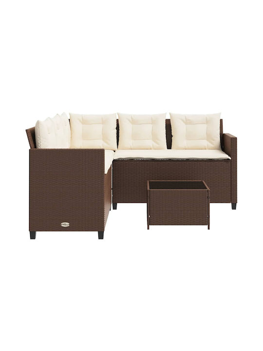 Garden & Outdoor Furniture Sets Sofa Set 2 Pieces Brown with Pillows