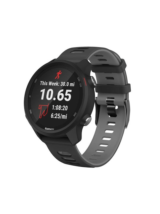 20мм Huawei Watch GT2e 42мм Samsung Galaxy Watch Active 2 Силиконова каишка за часовник Черно + Сиво